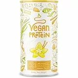 Proteine Vegane - VANIGLIA - Proteine vegetali di soia, piselli e semi - Proteine in Polvere pre workout and post workout - integratori palestra - 600g vegan protein con aroma naturale