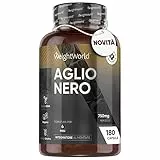 Aglio Nero Fermentato Estratto 15:1 ad Alto Dosaggio 750mg - 180 Capsule Inodore Vegane di Estratto di Aglio Nero - Fonte di S-Allylcysteine (SAC) e Polifenoli - Aglio Capsule Senza OGM e Lattosio
