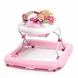 Bright Starts, Girello Pieghevole per Bambini, Primi Passi, June Berry - Stazione di Gioco Elettronica Rimovibile con Luci e Melodie, Regolabile in Altezza, Facile da Riporre, Rosa, dai 6 Mesi+