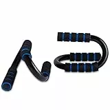 EmpireAthletics – Maniglie per Flessioni in Acciaio Galvanizzato con Manici in Gommapiuma – Appoggi per Push Up in BLU-NERO