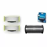 Philips QP220/50 OneBlade Lama di Ricambio, Confezione da 2 Pezzi & Accessori Malegrooming Philips TT2000/43 Set Sostitutiva per Lamina
