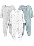 Simple Joys by Carter's Pagliaccetto in Cotone per Dormire e Giocare Unisex Bimbi, Pacco da 3, Lama/Arcobaleno/Orsi, 6-9 Mesi
