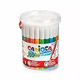 CARIOCA Jumbo | Pennarelli Lavabili per Bambini in Barattolo con Maniglia, Set Pennarelli Punta Grossa, 50 Colori