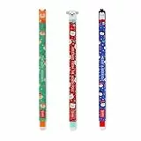 Legami - Set di 3 Penne Gel Cancellabili Natalizio, Sfera sull'Estremità per Rimuovere l'Inchiostro senza Consumare il Foglio - Inchiostro Nero, Blu, Rosso, Termosensibile, Diametro Punta 0,7 mm