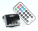 Trasmettitore FM Technaxx per auto con scheda MicroSD – Ricezione radio, display LCD, ingresso USB e jack audio, distanza di trasmissione ~ 3 m – Trasmettitore per auto FMT100