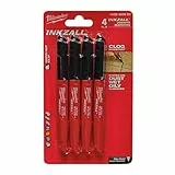 Milwaukee Inkzall - Pennarello indelebile, 4 pezzi, colore: Nero