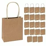 Idena 60057 - Sacchetti di carta, 20 pezzi, 18 x 8 x 21 cm, sacchetti regalo, sacchetti di carta kraft, sacchetti artigianali per decorare e regalare