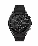 BOSS Orologio con Cronografo al Quarzo da uomo Collezione Velocity con cinturino in silicone, Nero (Black)