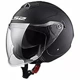 LS2 OF573 Twister Doppia Visiera Jet e Demi-Jet Open Face Casco Moto - Nero Opaco XS(53-54cm)