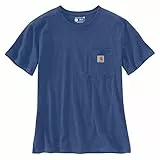 Carhartt Maglietta a Maniche Corte K87, vestibilità Larga, Pesante Work Utility, Scout Blue Heather, S Donna