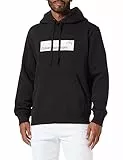Calvin Klein Jeans Felpa con Cappuccio con Logo Hyper Real Box Felpe, CK Black, XL Uomo