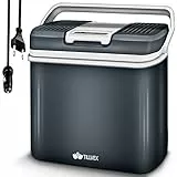 tillvex Frigorifero elettrico Portatile da 24L | Mini-frigorifero campeggio da 230V e 12V per auto, camion, barca o camper | rinfresca e riscalda | modalità ECO (Gris)