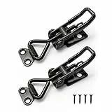 TIANLIN 2 Pezzi Morsetti a Ginocchiera Regolabili, Clip di Chiusura in Acciaio, Morsetti a Ginocchiera Chiavistello, Elevata Forza di Serraggio può Essere Utilizzato in Armadi, Valigie, Armadi