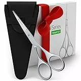 Suvorna 4,5 pollici forbici barba e baffi, forbici baffi, forbici da barba, forbici parrucchiere professionali, forbici bambini peli naso forbicine neonato, forbici per parrucchiere, forbici barbiere.