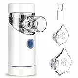 Aerosol Portatile per Bambini Adulti, Aerosol Ultrasuoni Silenzioso, Inalatore Nebulizzatore con Boccaglio e 2 Macherine, Aerosol Ricaricabile con Cavo USB