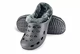 ESTRO Pantofole Donna Invernali Chiuse - Ciabatte Giardino Uomo Zoccoli Gomma con Pelo Zoccoli Donna Invernali Ciabatte Donna Invernale A01 (43, Grigio Scuro)