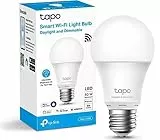 TP-Link Tapo L520E Lampadina Wi-Fi E27, Monitoraggio Energia, Funziona con Amazon Alexa e Google Home, Luce Diurna e Dimmerabile Dall'1% al 100%, 4000 K, 806 Lumen, 8W, Telecomando con APP, Bianco