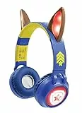 Lexibook Paw Patrol, 2-1 Cuffie Senza Fili e con Cavo con Orecchie Chase, Suono di Alta qualità limitato a 85 Db, Effetti Luminosi, Pieghevole, Regolabile, Ricaricabile, Colore Blu, HPBT015PA