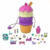 Polly Pocket - Playset Borsetta Twist Gelato, a Tema Parco Giochi, 3 Piani, 25 Accessori, Giocattolo per Bambini 4+Anni, HFR00