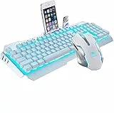 UrChoiceLtd® 2017 Tecnologia M398 Retroilluminazione a LED cablata Multimedia Ergonomia Tastiera da gioco USB Metallo impermeabile + Wired 2000 DPI 6 tasti retroilluminati USB Gaming Mouse + Mouse Pad
