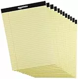 Amazon Basics Legal/larghe a righe, 12 confezioni da 50 fogli, 8,5 by 11,75 pollici, Canary, Letter