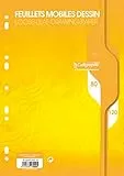 Clairefontaine - Rif. 7099C - Fogli da disegno Calligraphe a fogli sfusi (confezione da 80) – A4 (210 x 297 mm), carta da disegno 120 g/m², perforazione universale a 9 fori
