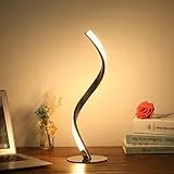 Abat Jour da Comodino 41.5CM, Spirale Lampada 6W 400LM 3000K, Bianco Caldo, Camera da Letto, con Caricatore EU, da Tavolo, per Soggiorno Ufficio(Non Dimmerabile)