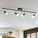 Bojim Faretti LED da Soffitto Orientabili, Lampadario con 4 Faretti, Lampada da Soffitto, Plafoniera Nera per Cucina, Camera da Letto, Include 4 Lampadine GU10 LED (6W, 550lm, 4000K Bianco Naturale)