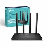 TP-Link Archer C6 Gigabit Router Wi-Fi, Dual Band AC1200Mbps Wireless, 5 Porte Gigabit, ‎‎MU-MIMO, Parental Control, Tecnologia Beamforming, Configurazione Semplice, Supporto IPTV, IPv6, WPS