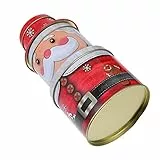 Angoily Scatole per biscotti di Natale a forma di Babbo Natale, in metallo creativo con coperchio per regali - Contenitori decorativi per caramelle natalizie per biscotti