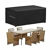 Coperture per Mobili da Giardino,GUANJUNE Set da Tavolo per Esterni Copertura Impermeabile, Fodere per Mobili in Rattan in Tessuto Oxford 420D Resistenti ai Raggi UV,Rettangolare (180 x 120 x 74 cm)