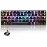T8 RGB 60% Tastiera Meccanica, Tastiera da Gioco Cablata Layout Compatto al 65%, 18 RGB Chroma Retroilluminato, QWERTY Mini 68 Tasti Full Key Anti-ghosting per PS4, Xbox, Laptop - Brown Switch/Black