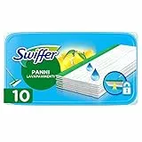 Swiffer Lavapavimenti Wet, 10 Panni Umidi, Limone, Pulizia Igienica Profonda, Rimuove Sporco e Batteri, per Tutti i Tipi di Pavimenti, Panni con 36% di Fibre Naturali