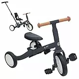 Olmitos - Triciclo evolutivo bambino 5 in 1 GYRO - Bicicletta Bambini da 1 anno a 5 anni - Da Triciclo a Bicicletta con o senza pedali - Adattabile e trasformabile (Grigio)