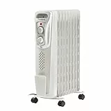 Rowenta BU2620F0 Radiatore ad Olio per Il Bagno, 3 Livelli di Riscaldamento, per Superfici Fino a 25 m², Grigio Chiaro, 64 x 45 x 25 cm