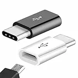 YAWALL Adattatore USB C a Micro USB Femmina (2 Pack) Connettore USB Type C per Samsung, Google Pixel, Huawei, MacBook PRO