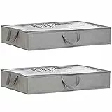 Amazon Basics Contenitore sottoletto in tessuto, Confezione da 2, Grigio