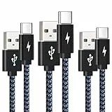 LTDNB Cavo USB C [3 Pezzi,1M+1M+2M] Nylon Cavo USB Type-C compatibile per Samsung Galaxy S10 /S9+ /S9 /S8 /S8+,Note 9/8,Huawei P30 /P20 /Mate20 /P10 /P9 -Blu