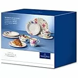 Villeroy & Boch - Mariefleur Basic Servizio da tavola 10 pz, stoviglie eleganti a fiori, porcellana Premium, bianco/colorato, lavabile in lavastoviglie