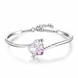 GEORGE · SMITH Bracciale donna,Love Story braccialetto da donna con braccialetti in argento e cristallo viola per donna - Regalo di Natale per anniversario di compleanno per moglie donna