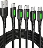 INIU Cavo USB C Type-C, [5 Pezzi 1+1+1,8+1,8+3m] 3,1A QC Cavo USB Type C in Nylon di Ricarica Rapida, Caricabatteria Tipo C di Sincronizzazione Dati Compatibile con iPhone 15 Samsung S21 Xiaomi ECC.