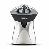 H.Koenig AGR60, Spremiagrumi Elettrico, Corpo in Acciaio Inox, 60W, Sistema antigoccia, Grigio