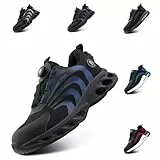 Hitmars Scarpe Antinfortunistiche Uomo Donna Scarpe da Lavoro Uomo Leggere Punta in Acciaio Scarpa Antinfortunistica S1p S1 S2 S3 SRC Antiscivolo Blu HS23 Gr.44