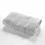 Douceur d'Intérieur, Asciugamano Invite 30 x 50 cm Grigio Perla, 100% Cotone, Tenerezza