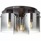 Brilliant lampada Beth plafoniera 35 cm nero / vetro fumé | 3x A60, E27, 60W, gf lampade normali non specificate | Adatto per lampade a LED | Dimmerabile quando si usano lampade adatte