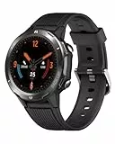 ASIAMENG Smartwatch Uomo Rotondo Grande Orologio Sportive Contapassi Cardiofrequenzimetro per Android iOS Orologio Bluetooth Fitness Impermeabile IP68 Notifiche Cronometro 12 modalità Sport Metallo