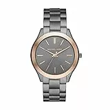 Michael Kors Orologio Slim Runway da uomo, movimento a tre lancette, cassa in acciaio inossidabile Gunmetal da 44 mm con bracciale in acciaio inossidabile, MK8576