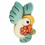 THUN, Formella Colibrì in Ceramica Decorata a Mano, Linea Fiori e Fantasia, 11.2x4x8.2 cm h