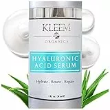 Siero Viso Acido Ialuronico Puro BIO con Vitamina C/E, Aloe Vera e Tè Verde - Siero Acido Ialuronico Viso Idratante Antietà - Ideale come base per Crema Viso e Contorno Occhi - Biologico/Vegano. 30ml