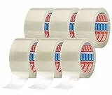tesapack 64014 PP Nastro Adesivo Trasparente, Resistente all'Invecchiamento e allo Strappo, Silenzioso e Fortemente Adesivo, Confezione da 6 Rotoli, 66 m x 50 mm